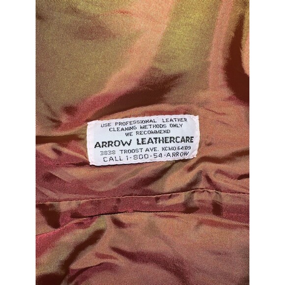 REMY LITE Brown Leather Coat Full Zip Crop Women's Jacket Excellent Condition XS - Picture 7 of 7